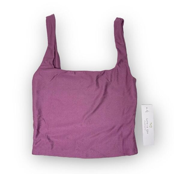 Live In The Moment Crop Top Purple Casual Strappy Square Neck Womens Size XS NWT - Picture 1 of 3